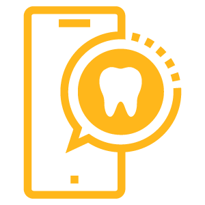 phone and tooth chat bubble icon